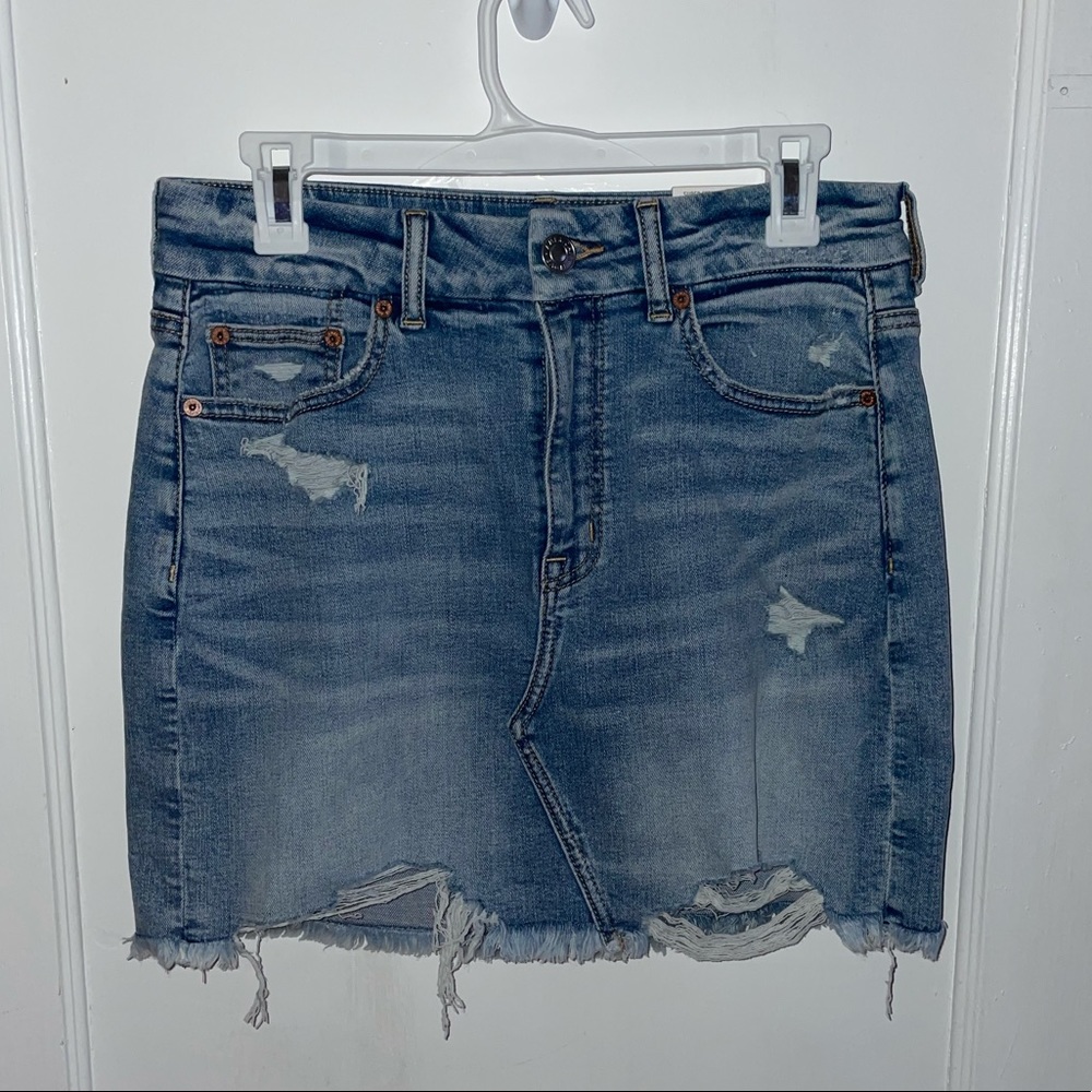 AE High Rise Curvy Denim Skirt - Size 8